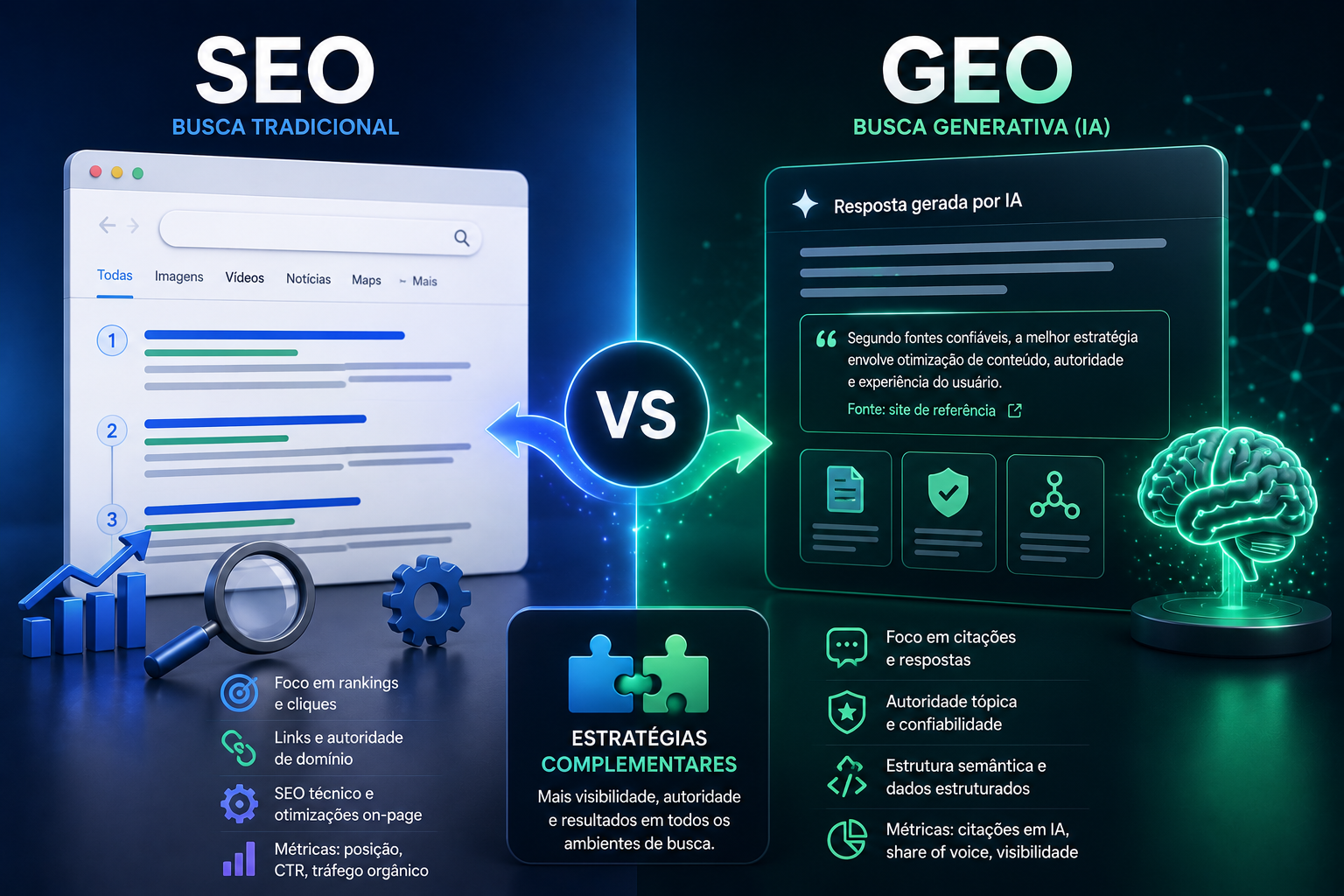 GEO vs SEO- complementares